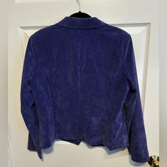 WOMENS R.O.T. DARK LAVENDER CORDUROY LONG SLEEVE FRONT THREE BUTTON CLOSURE SZ L - Picture 7 of 14